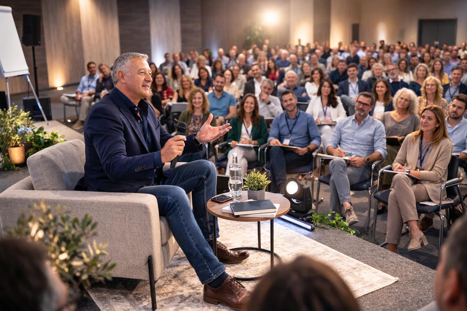 Manuel Conde en una conferencia